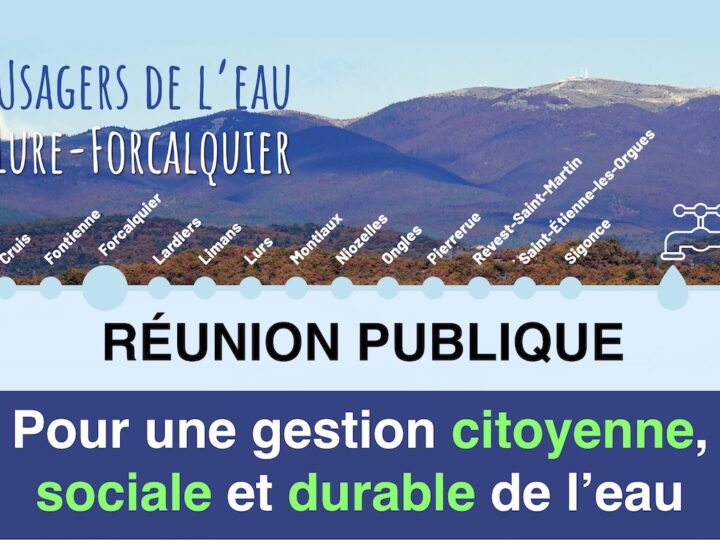 [info] Réunion publique sur l’eau !