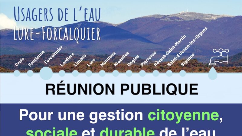 [info] Réunion publique sur l’eau !